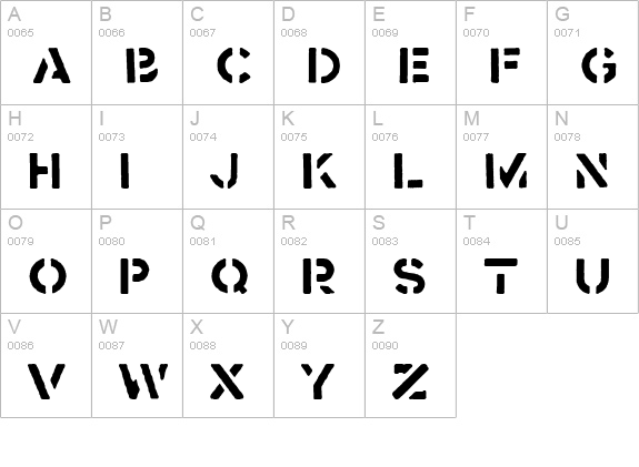 Crass uppercase A-Z preview