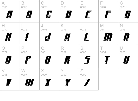 CraterFace Shrapnel BB uppercase A-Z preview