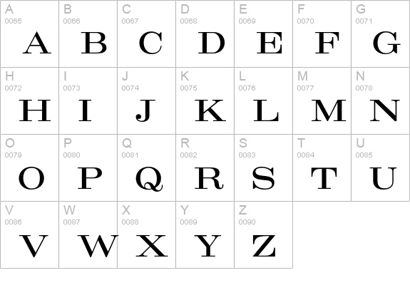 CrawModern uppercase A-Z preview
