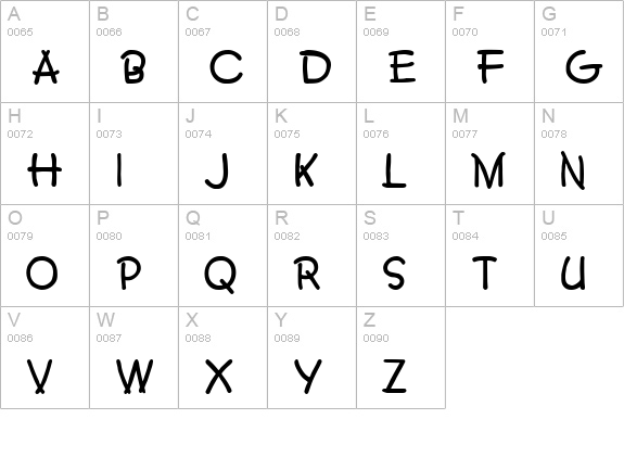 Crayon Bold uppercase A-Z preview