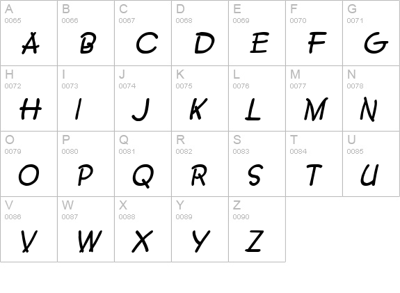 Crayon Bold Italic uppercase A-Z preview