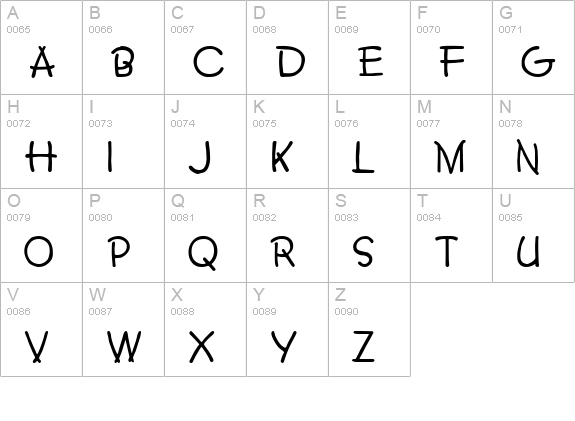 Crayon Normal uppercase A-Z preview
