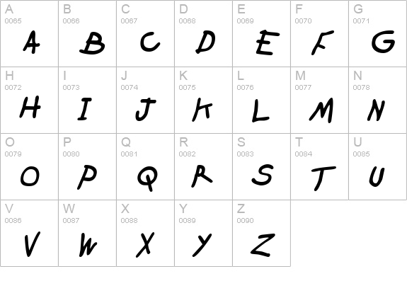 Crayon BlackSlanted uppercase A-Z preview