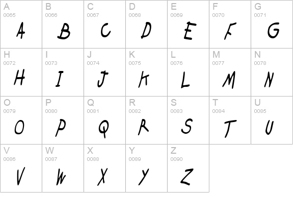 CrayonCondensed Slanted uppercase A-Z preview