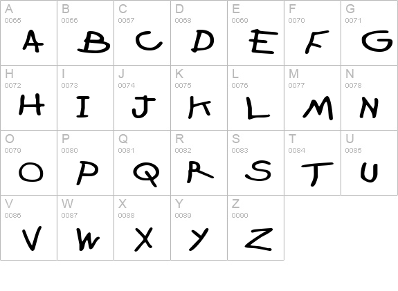 CrayonExtended uppercase A-Z preview