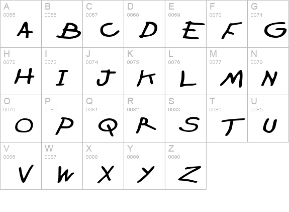 CrayonExtended Slanted uppercase A-Z preview