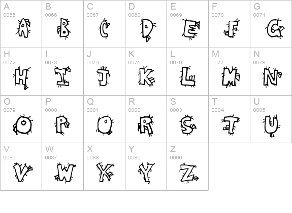 Crazy Beaver uppercase A-Z preview