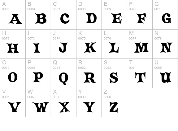 Crazy Harold uppercase A-Z preview