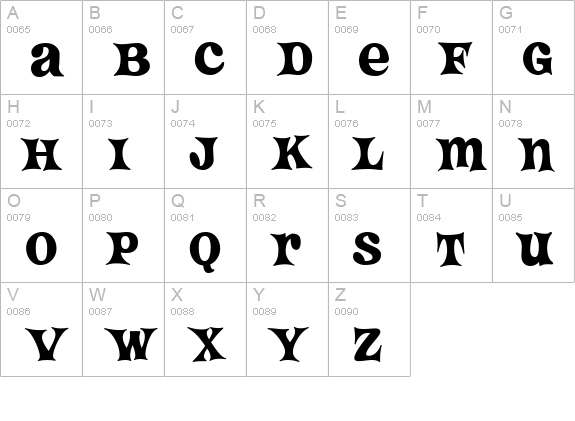 Crazy HaroldAlt uppercase A-Z preview