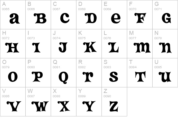 Crazy HaroldAlt Flare uppercase A-Z preview