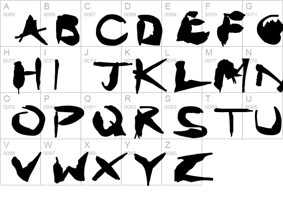 Crazy Ink Splats
 uppercase A-Z preview