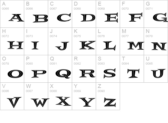 Crazy Loot BTN Inline uppercase A-Z preview