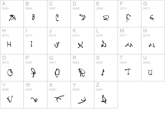 CrazyWritten uppercase A-Z preview