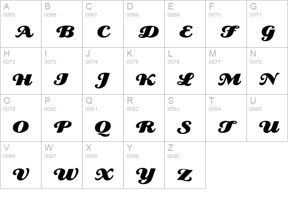Creampuff uppercase A-Z preview