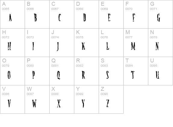 Creature uppercase A-Z preview