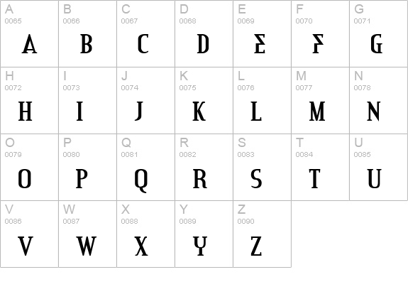 Credit River uppercase A-Z preview