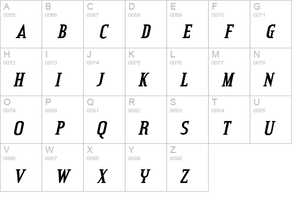 Credit Valley Bold Italic uppercase A-Z preview