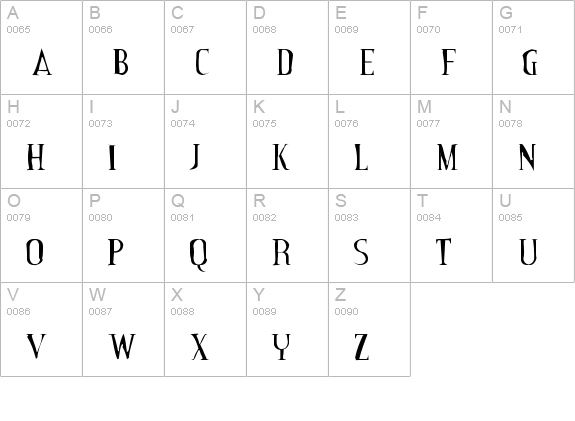 Credit Valley Gaunt uppercase A-Z preview