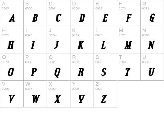 Credit Valley Ink Italic uppercase A-Z preview