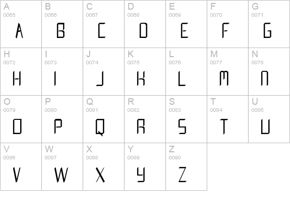 Creedmore uppercase A-Z preview