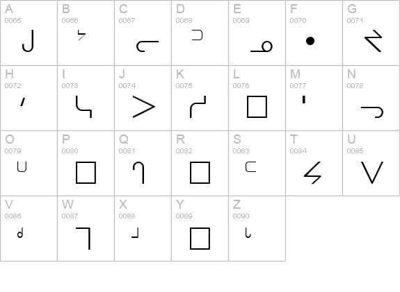 CreeNormal uppercase A-Z preview