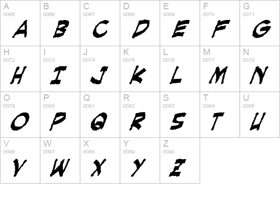 Creeping Evil Bold uppercase A-Z preview