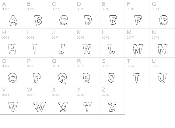 Creepy Hollow Normal uppercase A-Z preview