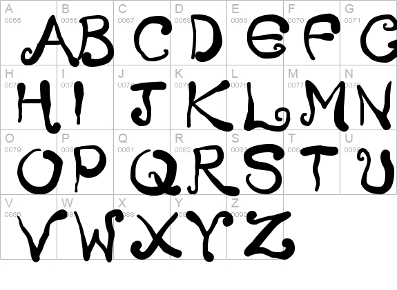 Creepy Scrawly
 uppercase A-Z preview