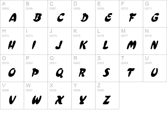 Crest Heavy Italic uppercase A-Z preview