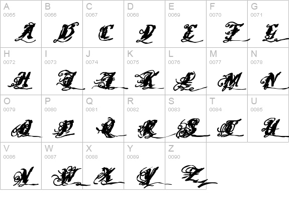 Cretino Ink uppercase A-Z preview