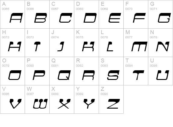 CrewCutCaps Italic uppercase A-Z preview