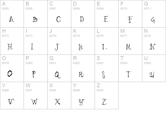 Cricket uppercase A-Z preview