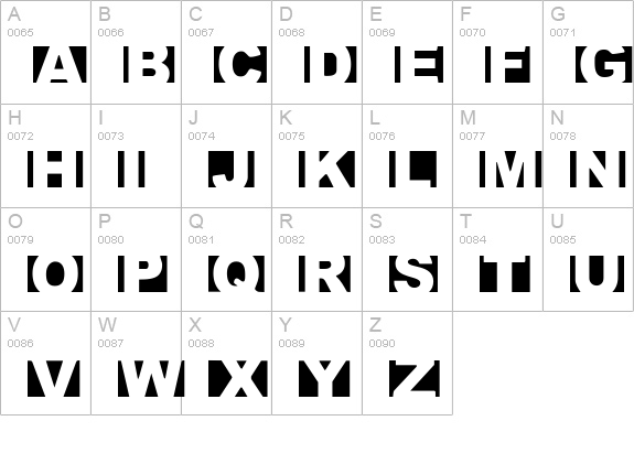 Crimescene Afterimage uppercase A-Z preview