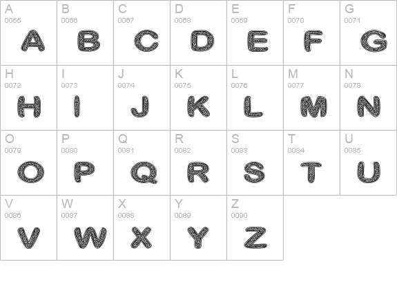 Crinkle Cut Glass uppercase A-Z preview