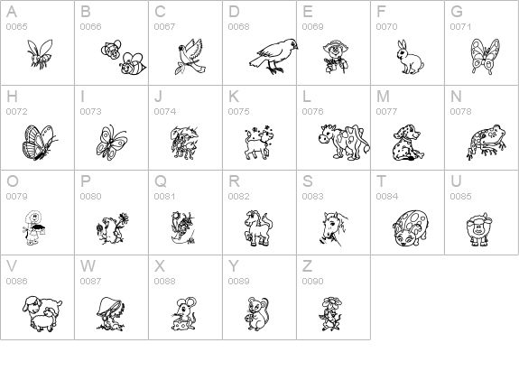 Critters1DC SemiBold uppercase A-Z preview