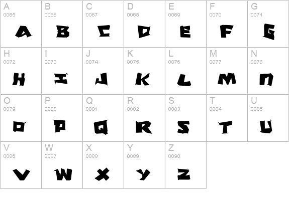 Cro-Magnum Jagged uppercase A-Z preview