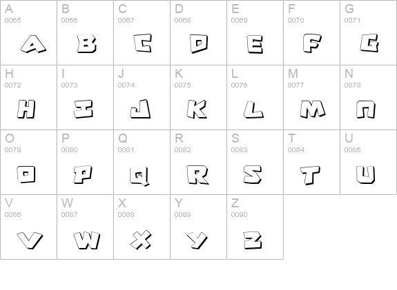 Cro-Magnum Shadow uppercase A-Z preview