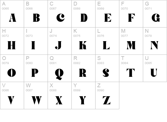 Croc - Typeface Bold Serif uppercase A-Z preview