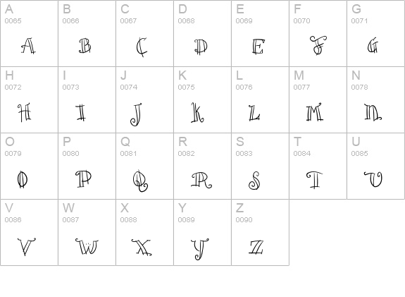 Croissant uppercase A-Z preview