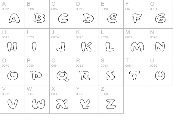 Croissant HE uppercase A-Z preview