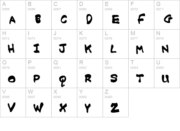 Croobie uppercase A-Z preview