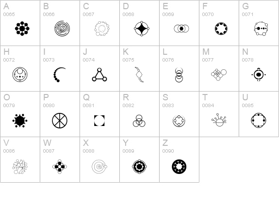 Crop Circle Dingbats uppercase A-Z preview