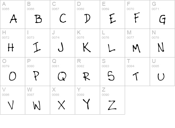 CrosbysHand uppercase A-Z preview