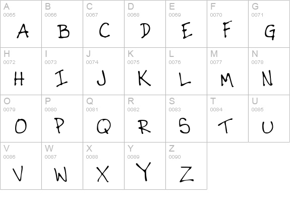 CrosbysHand Regular uppercase A-Z preview