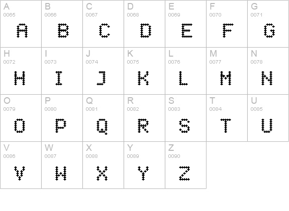Crossover Bold uppercase A-Z preview