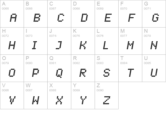 Crossover BoldOblique uppercase A-Z preview