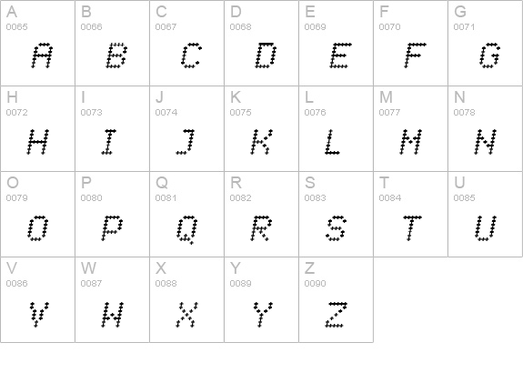 Crossover Oblique uppercase A-Z preview
