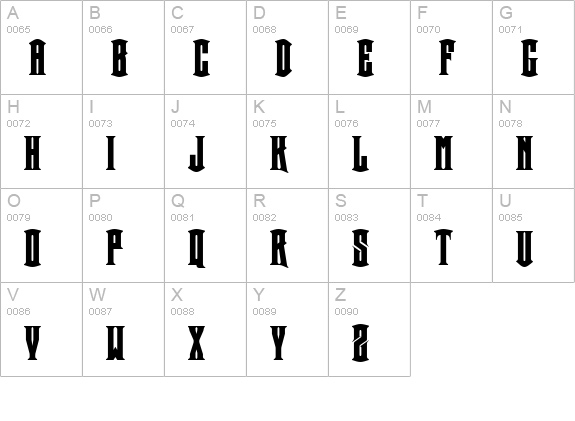Crown Title uppercase A-Z preview