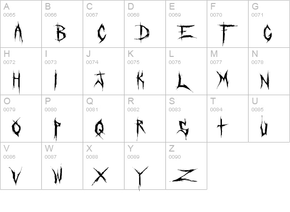Crucifixion Regular uppercase A-Z preview