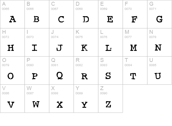 Crud Regular uppercase A-Z preview